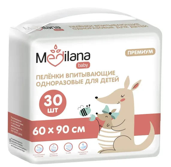 Пеленки впитывающие Medilana одноразовые 60x90, 30 шт.