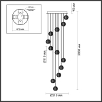 Люстра подвесная Odeon Light 5008/56L CRYSTAL