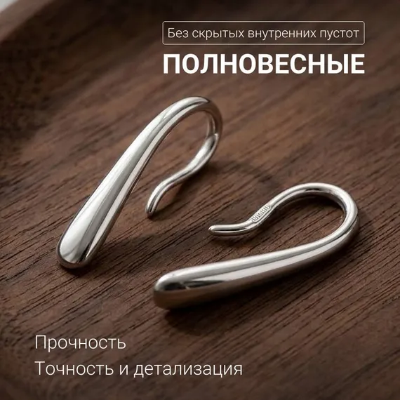 Серьги ювелирные Капля из серебра 925 пробы, фото 7