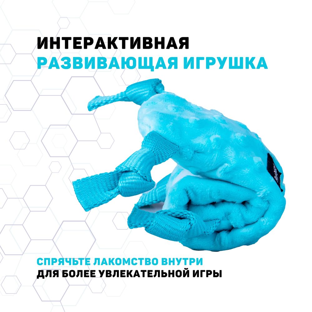 Сенсорная плюшевая улитка Playology PUPPY SENSORY SNAIL для щенков мелких и средних пород 8-16 недель с ароматом арахиса, цвет голубой Сенсорная плюшевая улитка Playology PUPPY SENSORY SNAIL для щенков мелких и средних пород 8-16 недель с ароматом арахиса, цвет голубой