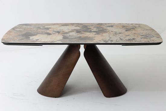 Стол CALDERON 180 TL-137 матовый, испанская керамика / брашированный каркас, цвет медный