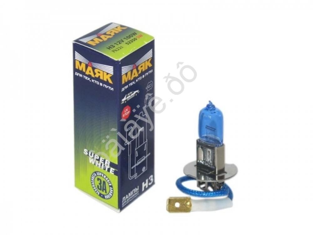 Автолампа H3 12V 100W  Маяк Super White Pk22s 52350cв