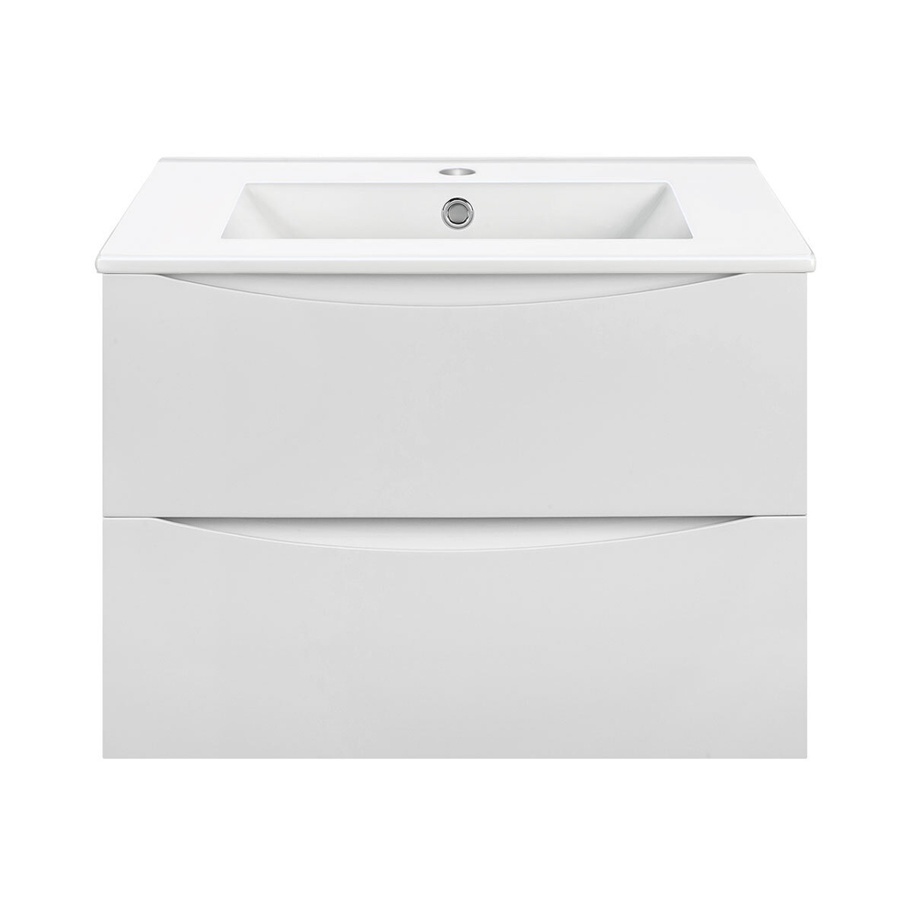 Тумба под раковину Vincea Mia 600 подвесная, 2 выкатных ящика soft close, G.White