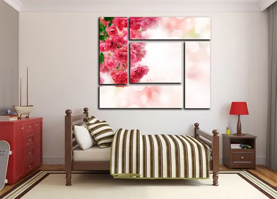 Модульная картина "Розовые блики"