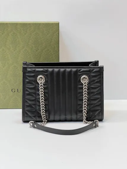 Маленькая сумка-тоут Gucci GG Marmont черный