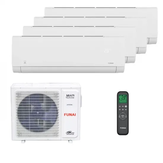 Мультисплит система на 4 комнаты Funai RAM-I-SG25HP.W02/S x 4 / RAM-I-4OK85HP.01/U