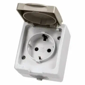 Розетка 2П+З открытой установки IP54 16А белая "Вуокса" TDM SQ1803-1007