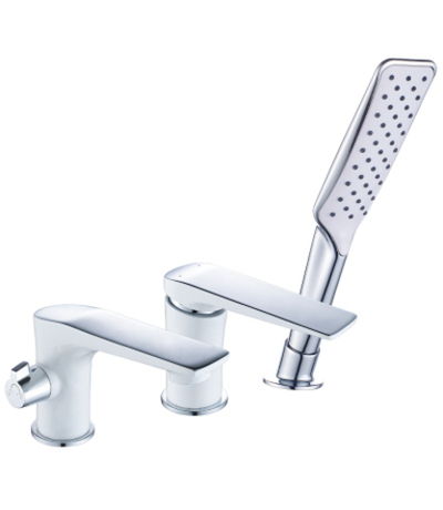 смеситель ванна LEMARK Allegro встраиваемый с допо.1-функциональной лейкой, хром/бел LM5945CW