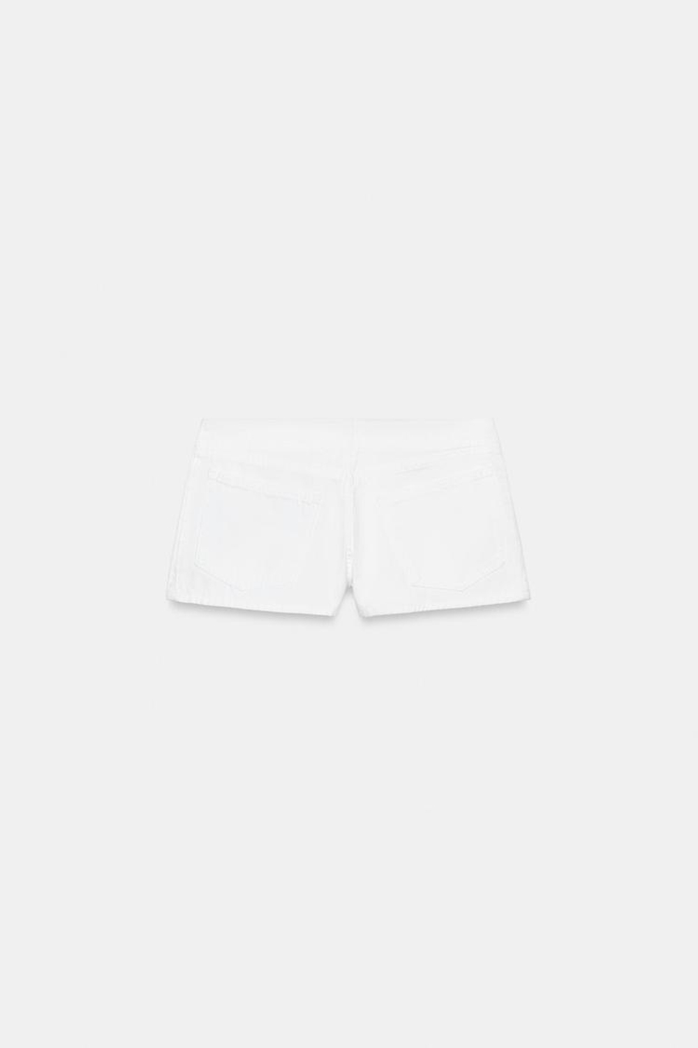 ZARA МИНИ-ШОРТЫ СО ШНУРОВКОЙ, БЕЛЫЙ