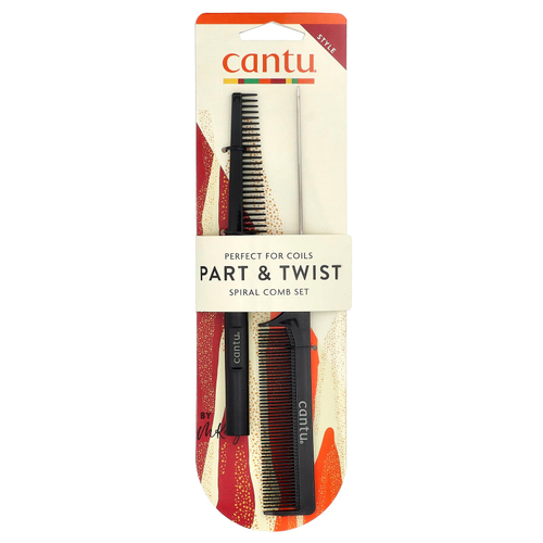 Cantu, Part & Twist, набор спиральных расчесок, 2 шт.