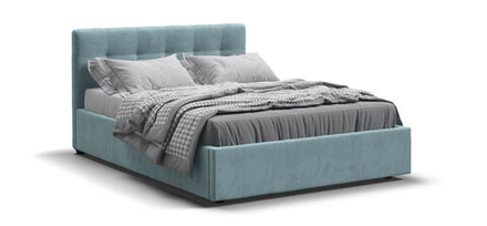 Белла Кровать+ПМ 140 Велюр Монолит аква