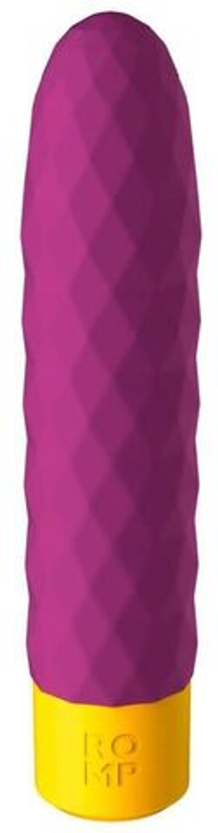 Лиловый рельефный мини-вибростимулятор Romp Beat - 15 см.