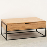 Журнальный столик 110х65 с ящиком из дикого дуба