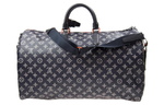 LOUIS VUITTON Keepall Leather Shoulder Bag, Crossbody Bag, Handbag, Travel Bag Men"s Dark Blue
