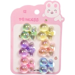 Зажимы для волос детские 6шт в наборе «БАМБИ БУМ - ЛЕДЕНЦЫ», Вишенки, микс 6 цветов, 2.5см/11.5*8смсм