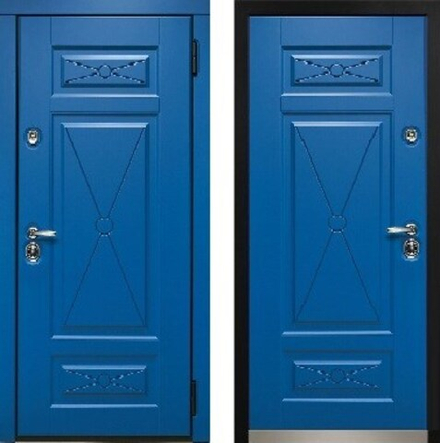 Входная эмалированная дверь "Аликанте" Синяя