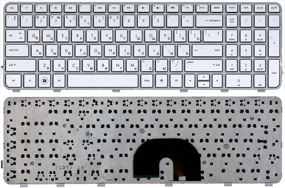 Клавиатура для ноутбука HP Pavilion DV6-6000 серебристая