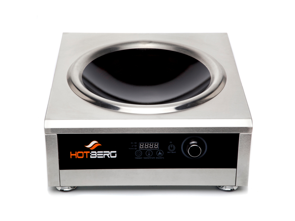 Вок индукционная плита Hotberg DB5000BW, 5 кВт. (40 см. ) Без импульсная