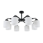 Люстра на штанге 8x60Вт E27, металл/стекло, чёрный мрамор/белый