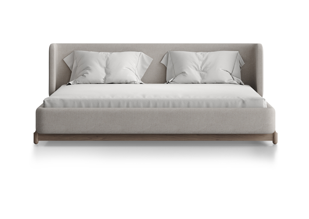 Кровать Basic спальное место 180*200 см (молочный, рогожка)