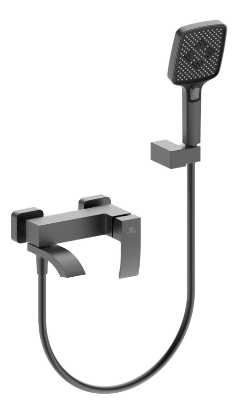 44131-Q Смеситель од. для ванны кор. (ГРАФИТ)  GANZER  (8/1шт)