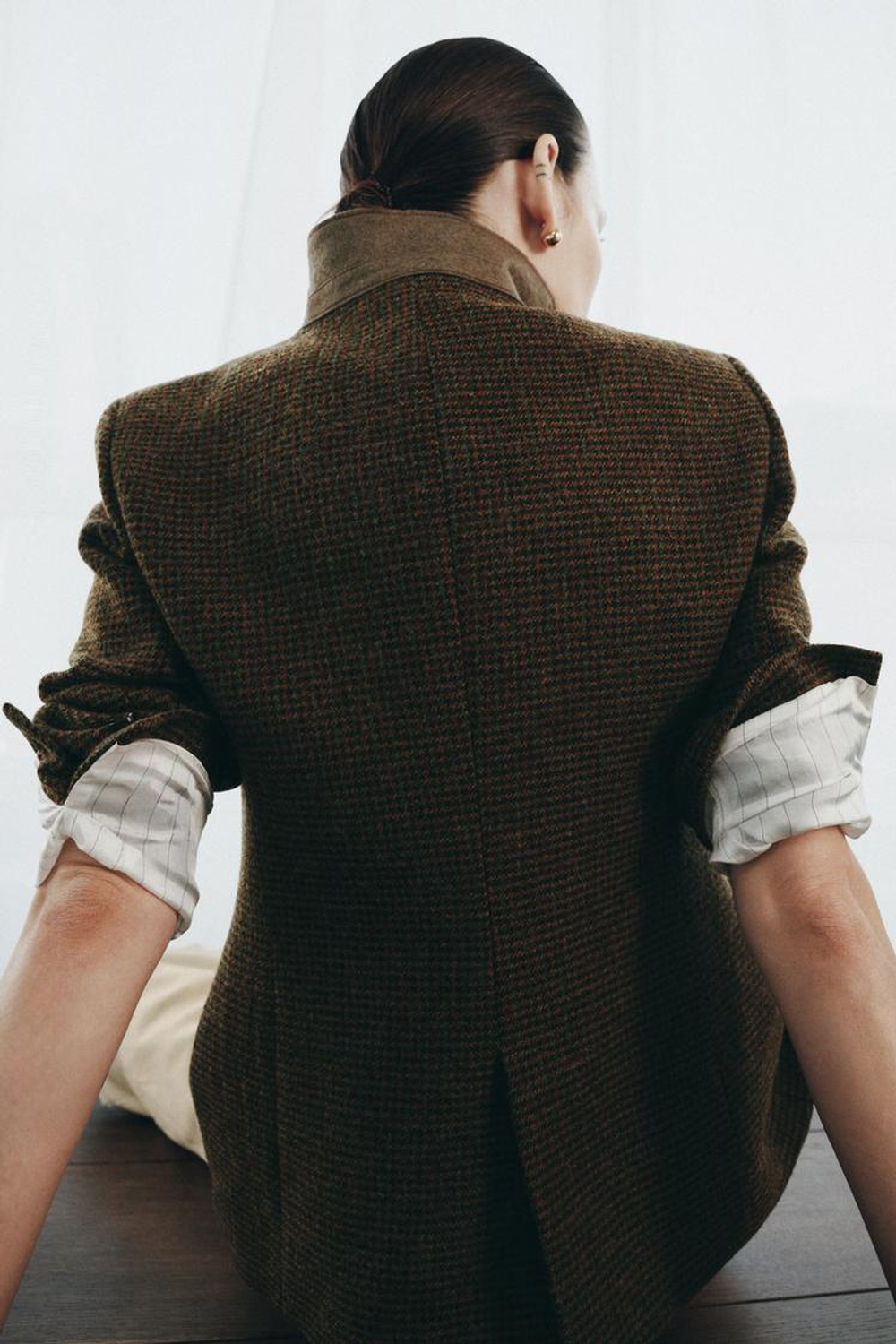 ZARA ПРИТАЛЕННЫЙ БЛЕЙЗЕР ИЗ ШЕРСТИ — ZW COLLECTION, РАЗНОЦВЕТНЫЙ