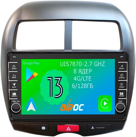 Магнитола для Mitsubishi ASX, Peugeot 4008, Citroen C4 Aircross 2010-2016 - Airoc AB-2614 (кнопки и крутилки), Android 13, TS20, 6/128Гб, SIM-слот, CarPlay