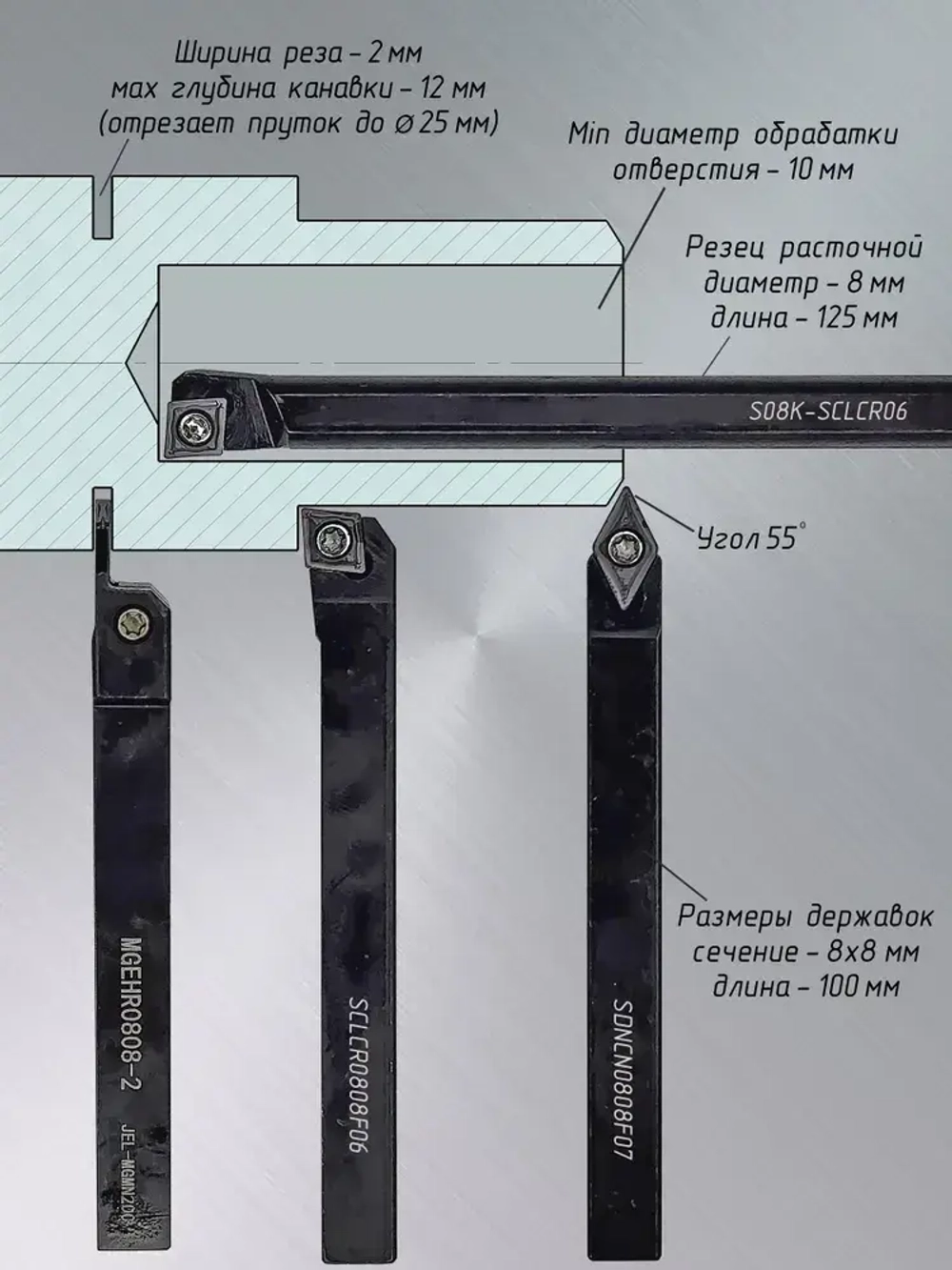 Токарные резцы 8х8 / Мини резцы для токарного станка
