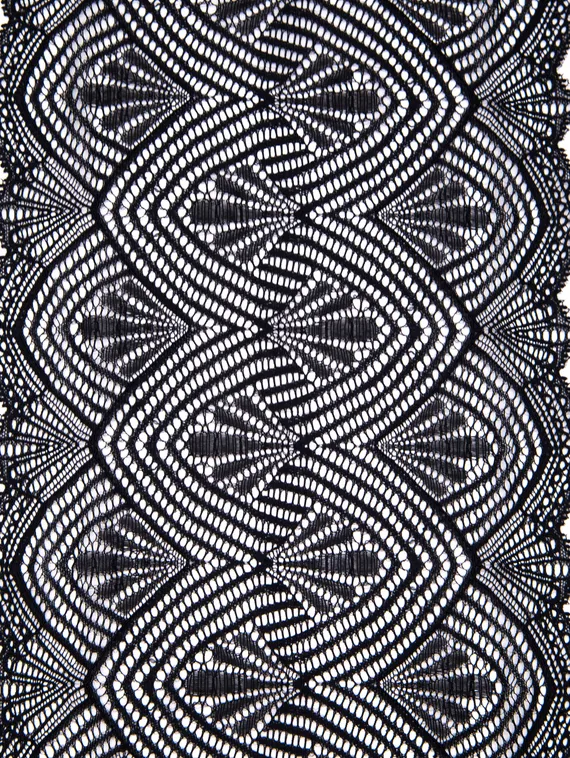 273 ОПТ Кружево эластичное 18 см, Италия, черный