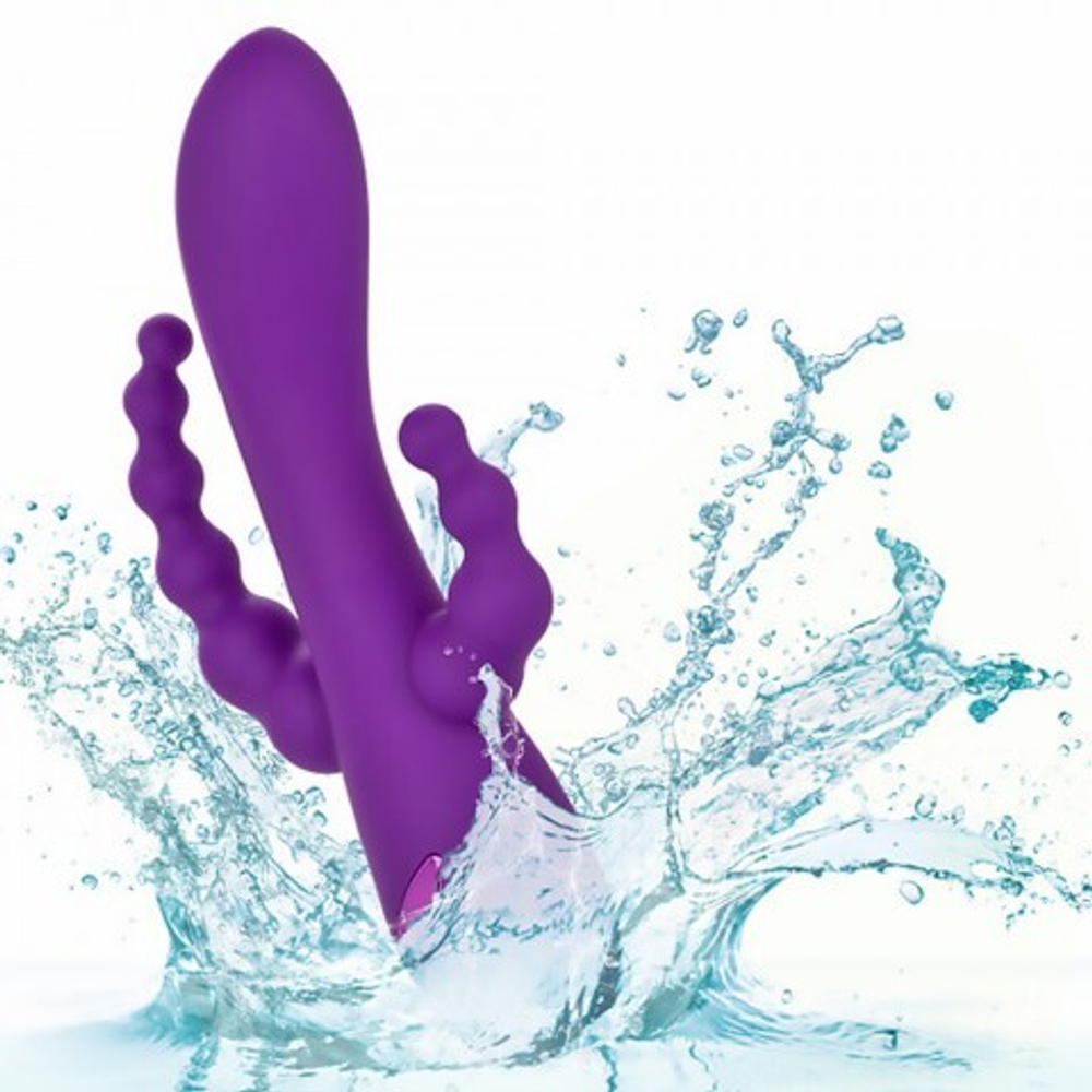 Вибромассажер с тройной стимуляцией CalExotics California Dreaming Long Beach Bootylicious (11.5 см х 3.25 см)