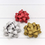 Бант Звезда 10см Набор 3 шт "Матовый блеск" (Микс)