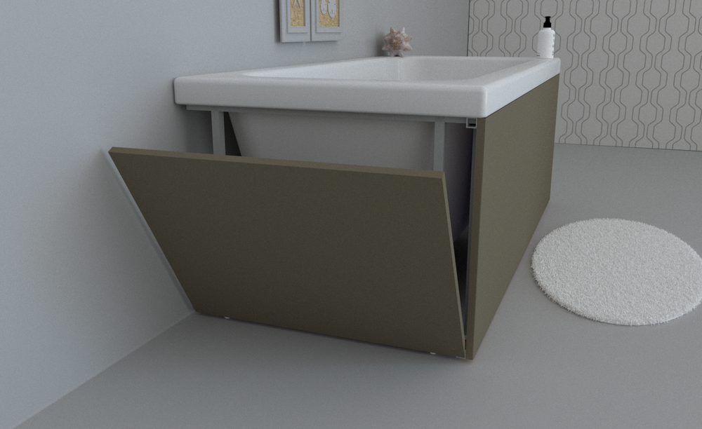 Экран для ванны торцевой откидной левый TE-2L-222 васаби матовый soft touch