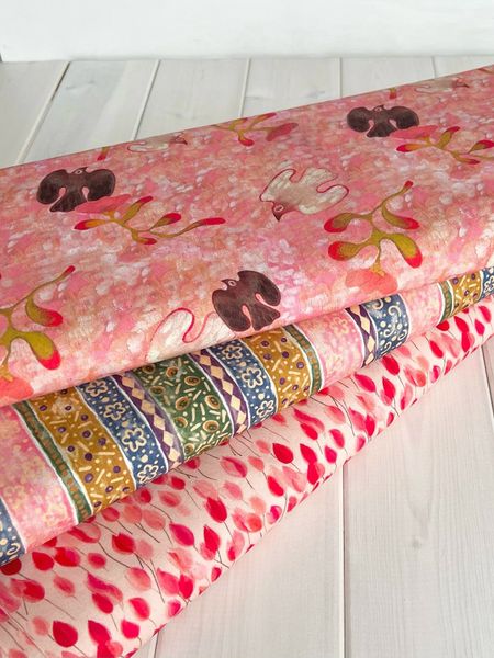 ПТИЦЫ НА РОЗОВОМ ФОНЕ - 100% хлопок 3