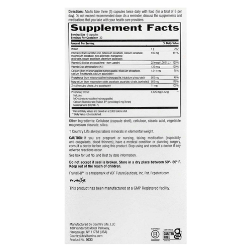 Country Life, Triple Action Bone Solid®, 180 капсул