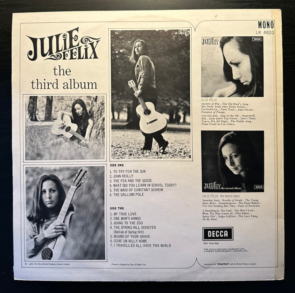 Julie Felix - The Third Album (Англия 1966г.)
