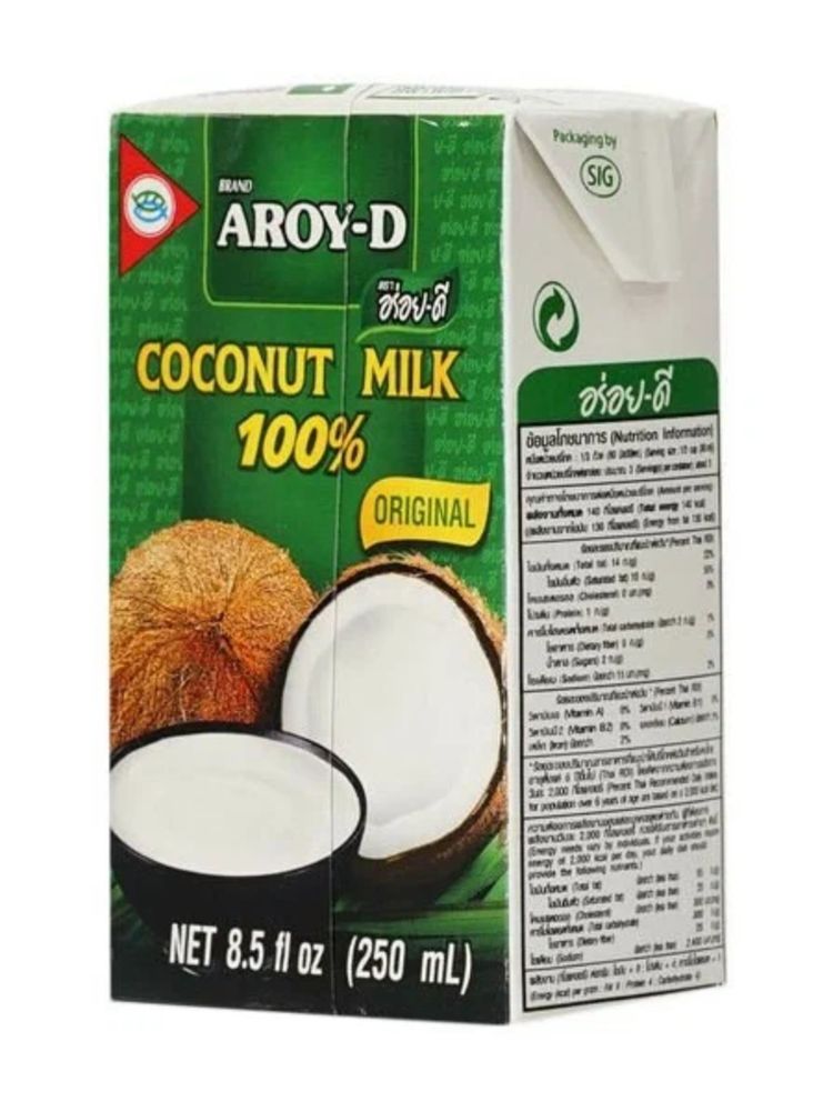 Молоко кокосовое Aroy-D Original 19%, 250 мл