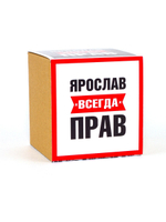 Кружка именная сувенир подарок с приколом Ярослав всегда прав, другу, брату, парню, коллеге, мужу