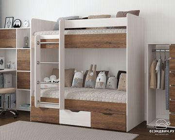 Кровать двухъярусная ЛАВОРО-3 левая