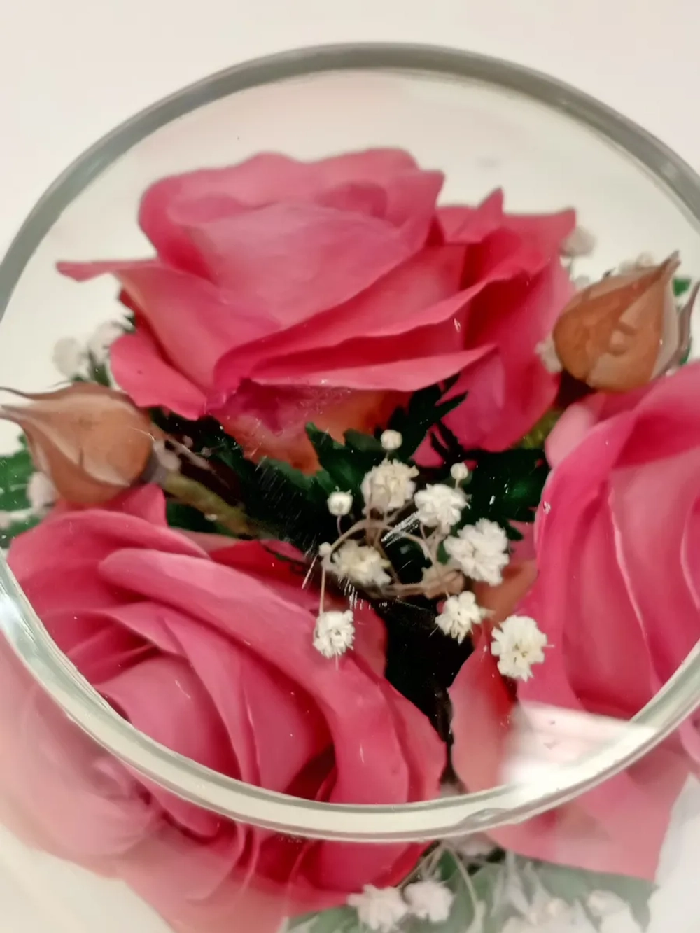 натуральные цветы в стекле, вакуум