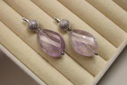 Серьги с крупным аметистом «Лиловый акцент»
