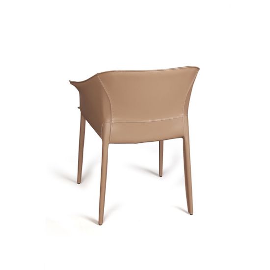 Стул  с подлокотниками GIO, кожа хаки-тауп