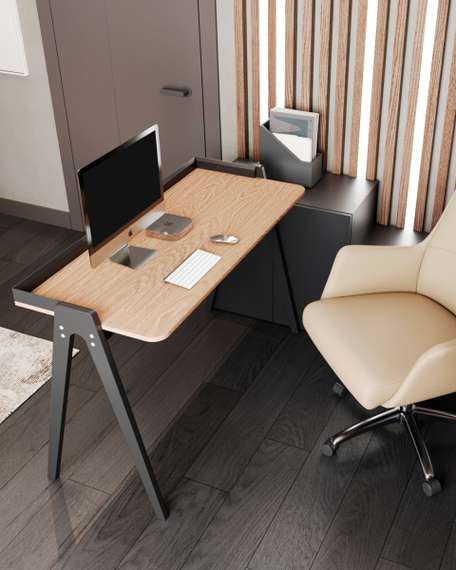 Стол письменный Pyramid 118*53 светлое дерево/черный