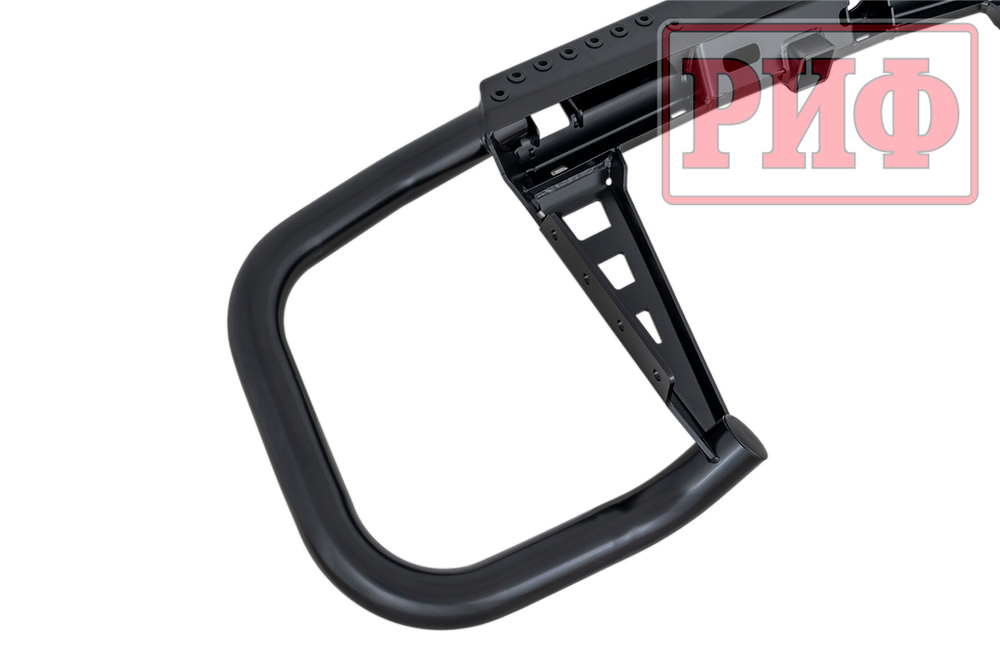 Бампер силовой задний Mitsubishi Pajero IV c квадратом под фаркоп РИФ