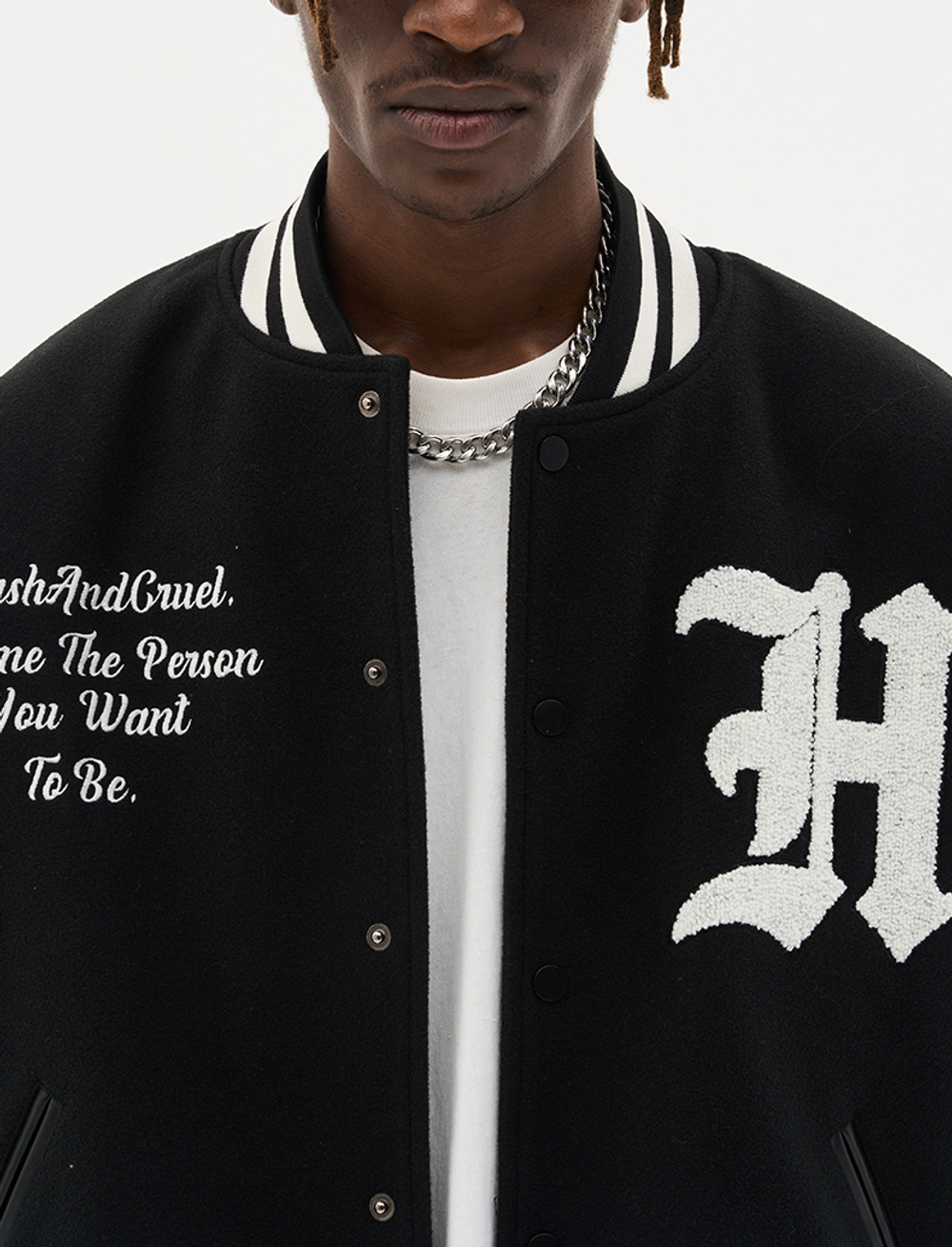 Бомбер HARSHandCRUEL "Gothic Logo" Varsity Jacket