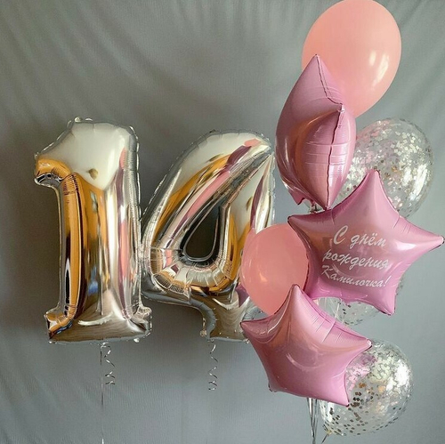 Букет шаров для Девочки на 14 лет
