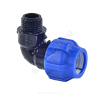 Отвод компрессионный ПЭ Дн 20х1/2"х90гр НР Ру16 VALFEX 1210012420012