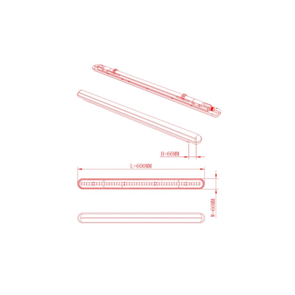 Линейный светодиодный светильник ЭРА SPP-201-0-40K-018 18Вт 4000К 1710Лм IP65 600 матовый | Линейные светодиодные светильники IP65