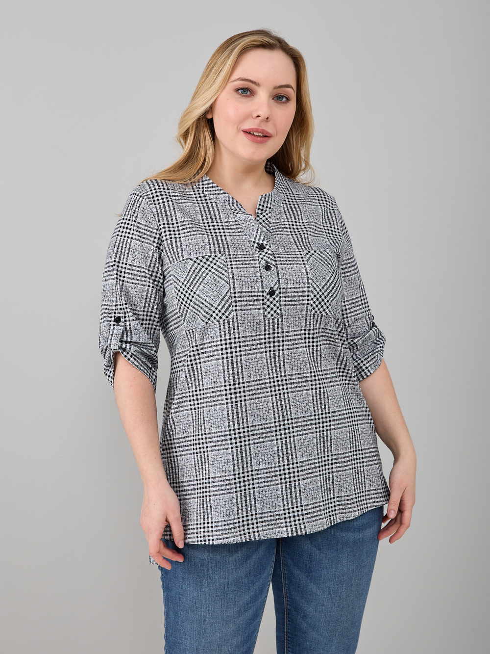 Блузка БЛ-131/сераяклетка