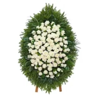 Венок на похороны из живых цветов №14 (120 см)