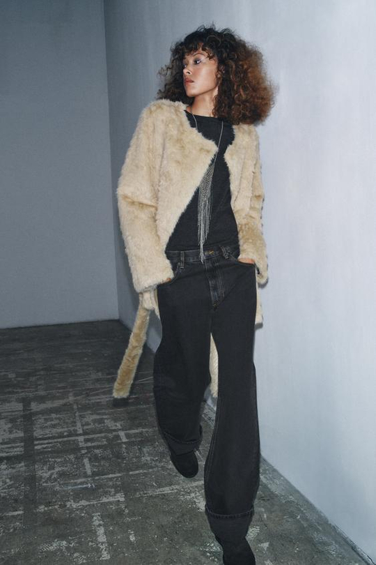 ZARA ДЖИНСЫ BAGGY СО СРЕДНЕЙ ПОСАДКОЙ — ZW COLLECTION, ЧЕРНЫЙ